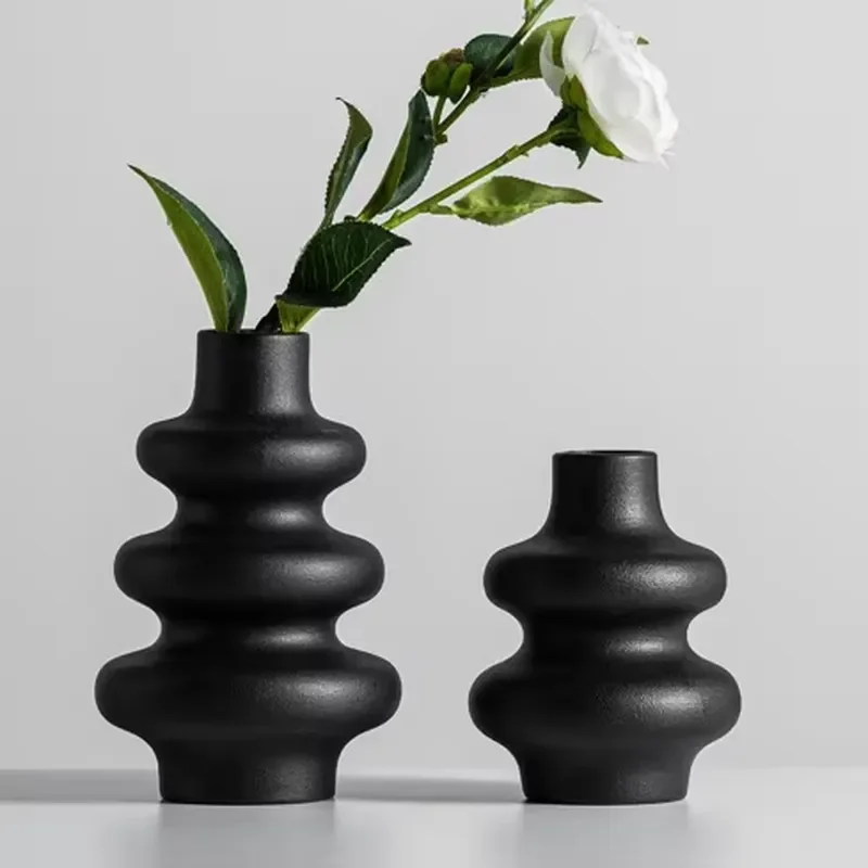 Ceramic Vase for Living Room Home Decoration Dining Table Desktop Flower Pot Modern Room Decor Supplies