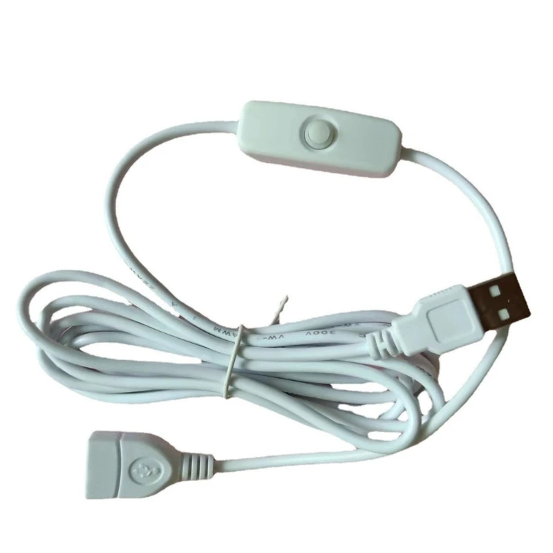 1 pacote de cabo de extensão USB macho para fêmea em linha com botão liga/desliga para dropship de condução