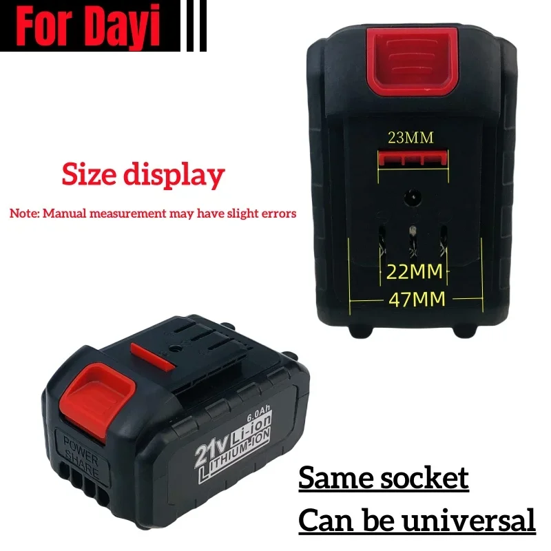 21V For Dayi 3.0/6.0/9.0Ah Lithium-ion Rechargeable Power tool Battery Suitable for Cordless Electric wrench, drill, saw etc