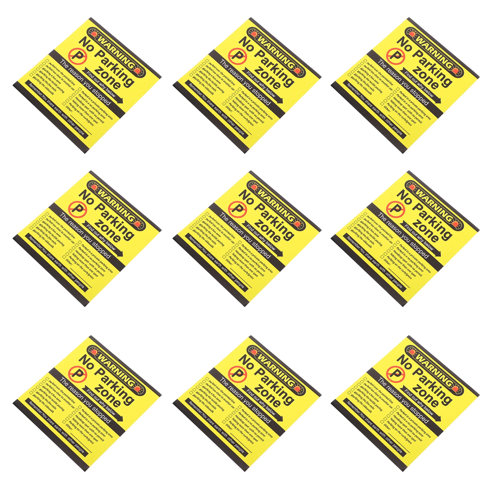 

200 Sheets Parking Violation Sticker Warning Signs Private No Label Adhesive No Safety Outdoor Funny Garage