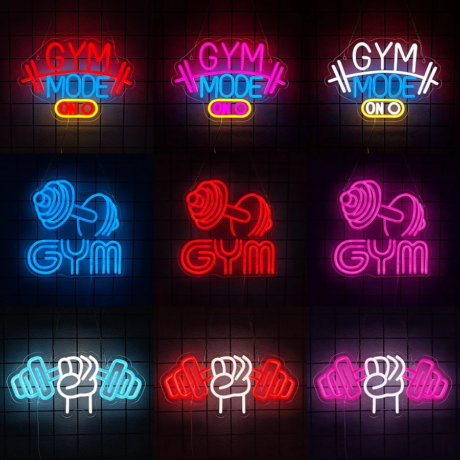 Home Gym Neon Sign - Enseigne néon « Mode Gym Actif