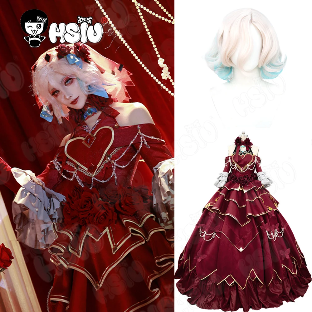 

2025 Bloody Queen Cosplay Costume Wig Fiber synthetic wig「HSIU」Red noble long dress Identity V Specimen Gallery cosplay Wig