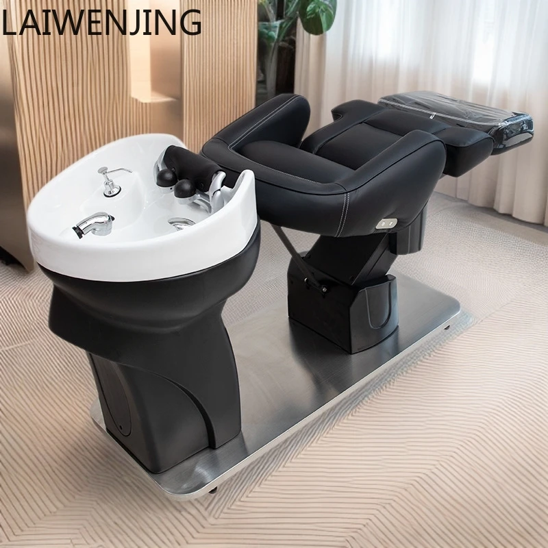 

MJY hair salon special semi-lying ceramic basin flushing bed high-end hair salon shampoo bed