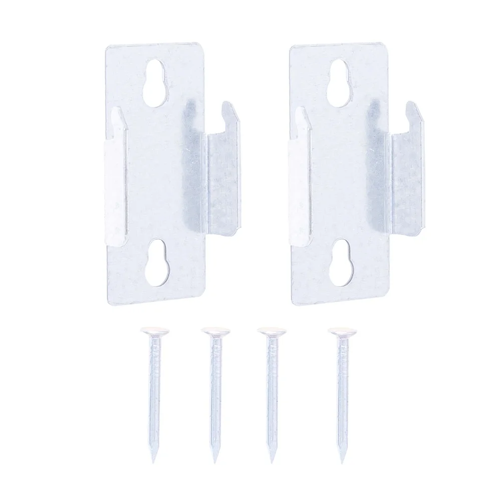 6 Pack Double Curtain Rod Metal Mounting Brackets Set Universal Installation Includes 2 Brackets 4 Nails Silver Finish Hardware