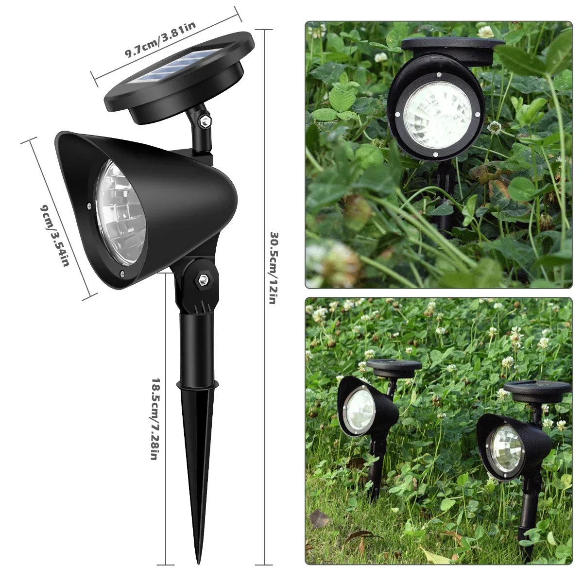 Outdoor Led Solar Spotlight Garden Lights Landscape Decoration IP65 Waterproof for Lawn Courtyard Pathway Tree Separately Lamp