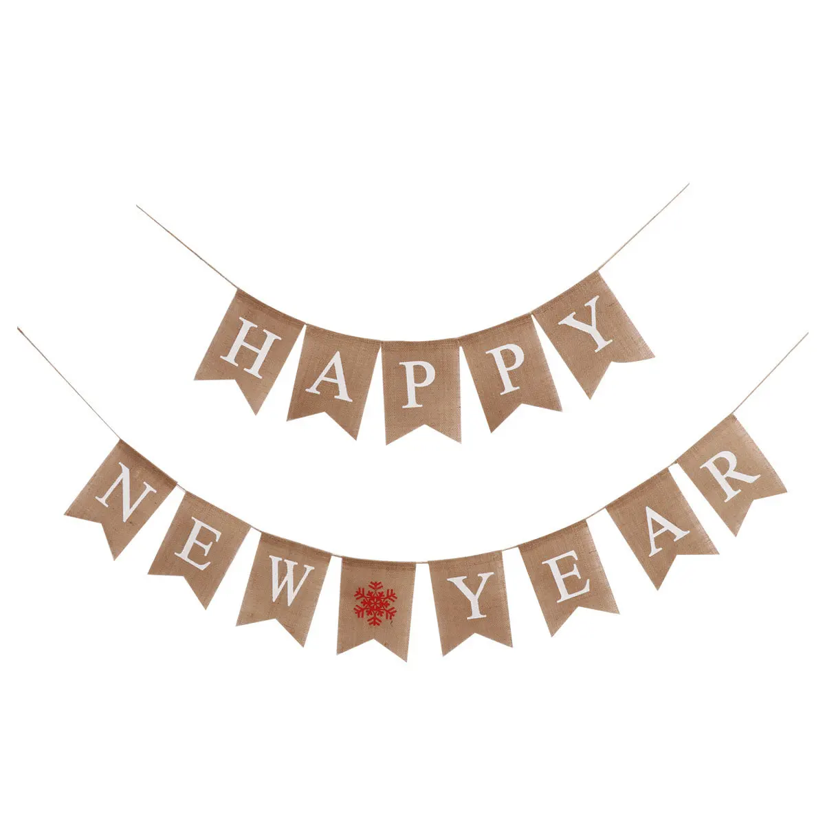 

Happy New Year Banner Fabric Hanging Letters Bunting Swallowtail Wall Decor Party Supplies New Year Decoration