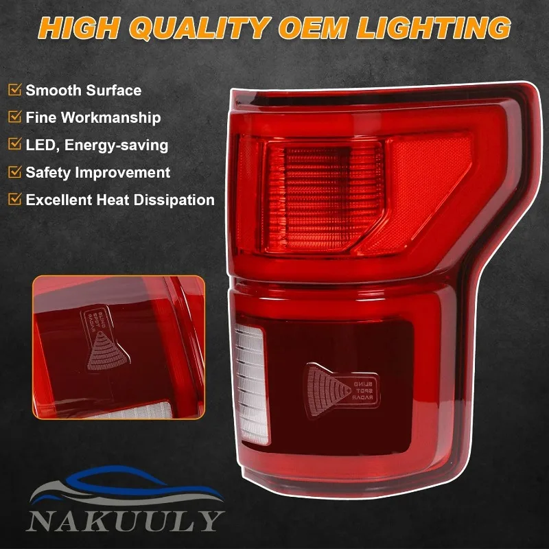 LED Tail Light with Blind Spot Compatible With Ford F150 2018 2019 2020 Right Passenger Side Taillight Rear