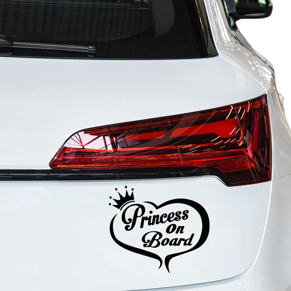 Car Stickers Love Crown Princess On Board Pattern Vinyl Decals Driving Safety Warning Sign Sticker Car Decoration Accessories