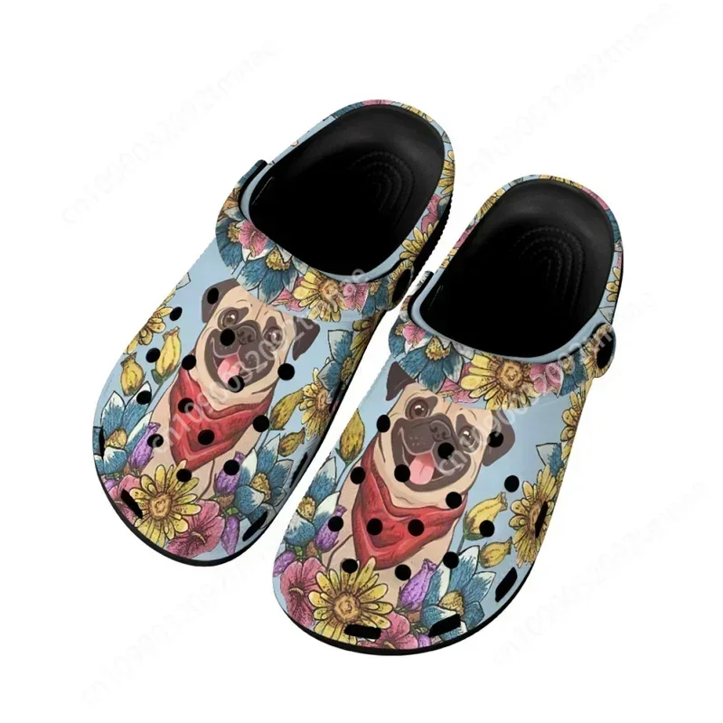 

Cute Pug Dog Pattern Custom Women’s Sandals Outdoor and Indoor Casual Girls Home Slippers Bathroom Anti-slip Beach Slides Woman