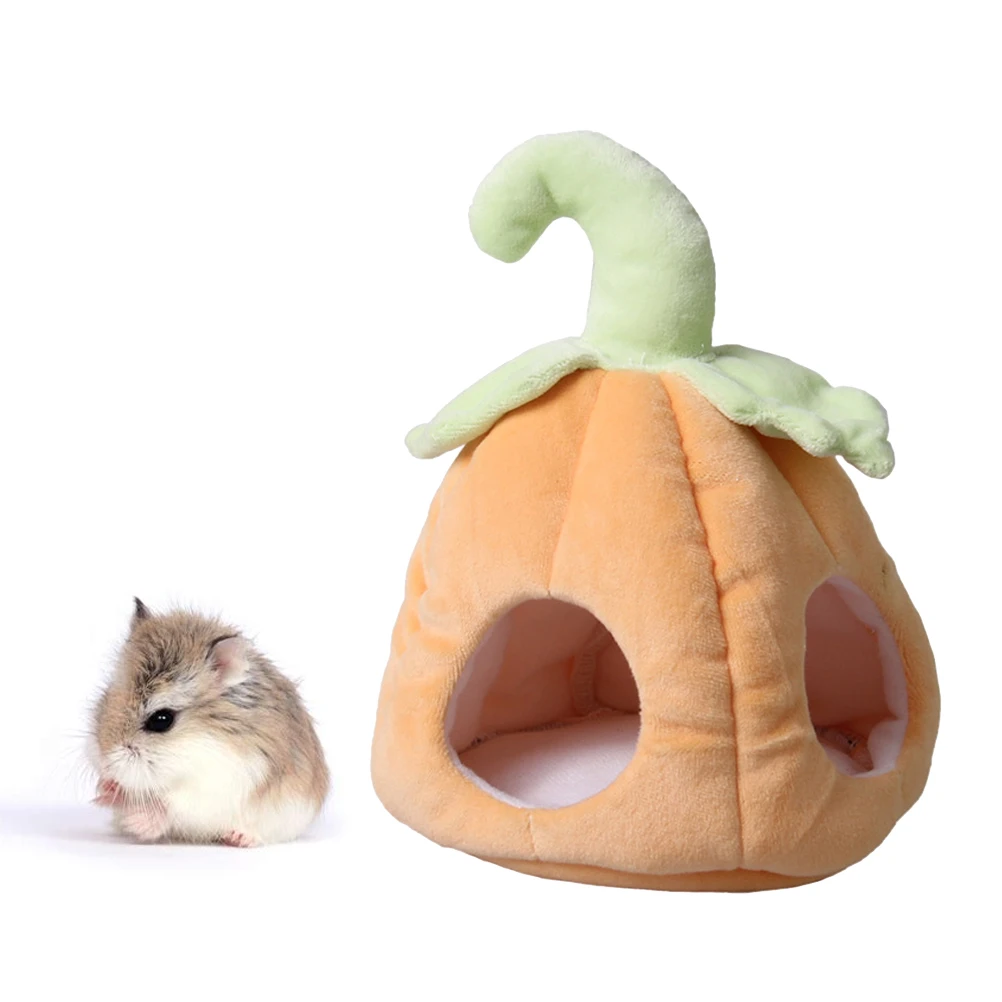 

1pc Pumpkin Nest Soft Pet Beds Warm House Small Animal Mice Mat Hamster Cage Bed Couch Car Travel Home Comfortable