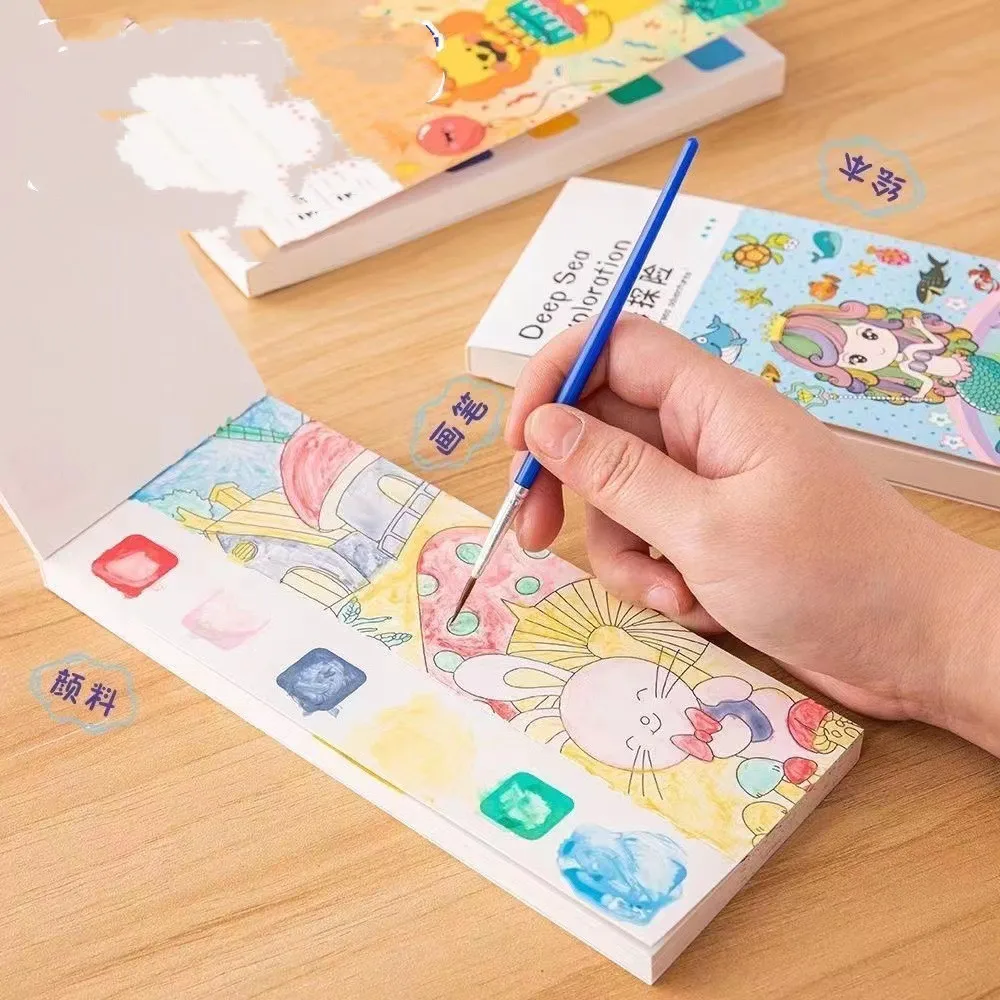 어린이용 학교 플래너 DIY 그림 그리기 공책 종이, 어린이 교육 필링 컬러 메모장, 동화 동물 사자 