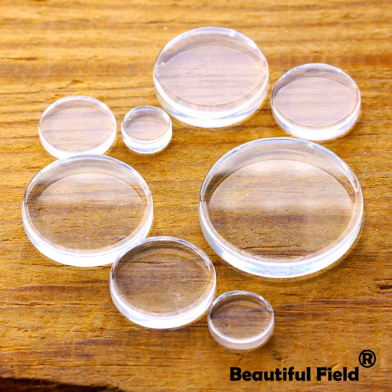 8mm 10mm 12mm 25mm 14mm 16mm 18mm 20mm 25mm Glass Cabochons Round Cameo Set Handmade Settings Blank Stones Transparent Flat