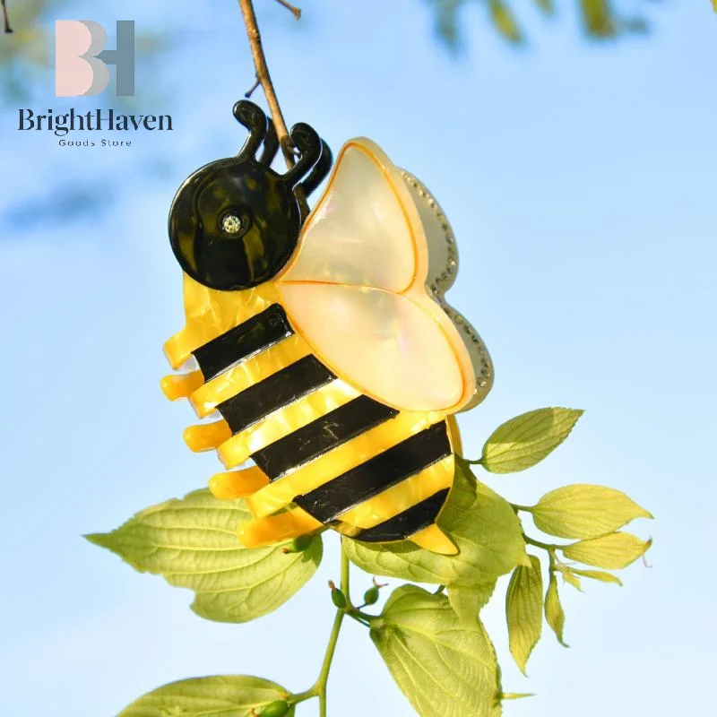 Cartoon Hair Claw For Women Cute Bee Ball Shape Shark Hair Gripper Claw Creative Acrylic Animal Hair Clip Girls Hair Accessories view 5