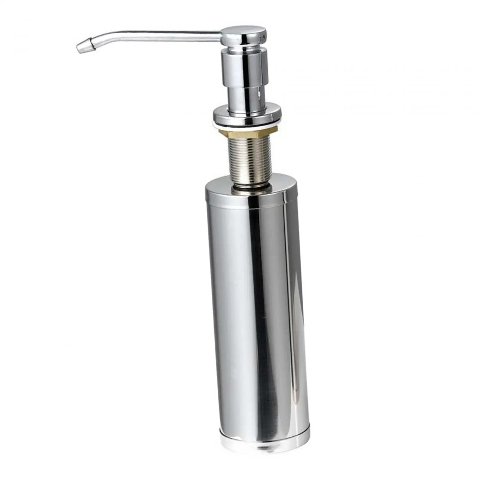 Soap Dispenser for Kitchen Sink, Stainless Steel, Refill from The Top, Built in Design for Countertop with Liquid Soap Bottle