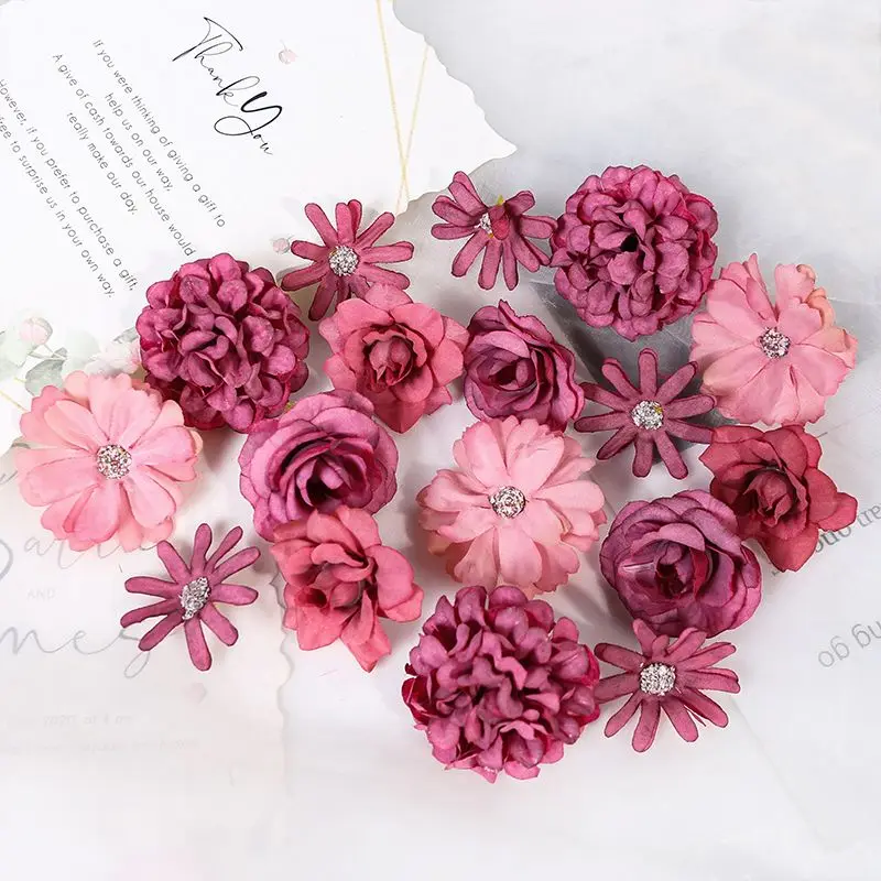 

16Pcs Artificial Flowers Heads Silk Fake Flowers For Home Decor Party Wedding Decoration DIY Valentine's Day Gifts Accessories