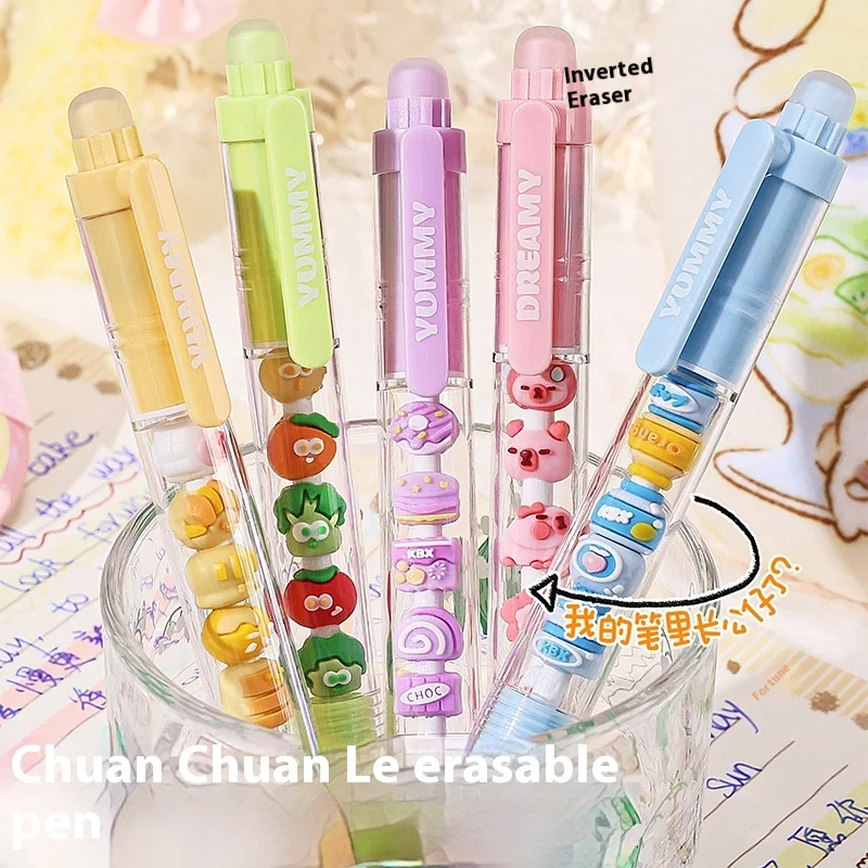 

Kaba Bear, 12 шт., стираемая гелевая ручка, мультяшный набор, струнный музыкальный пресс, 0,5 мм, синяя комбинированная ручка допамина для обучения канцелярских принадлежностей