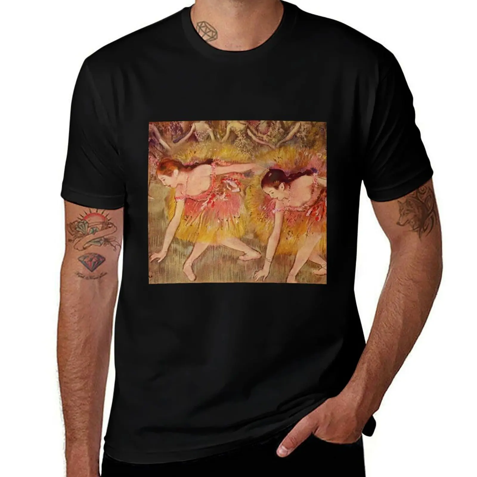 Vintage Edgar Germain Hilaire Degas Himself Bowing Dancers 1885 T-Shirt Casual Lightweight Short Sleeve Top T-Shirt