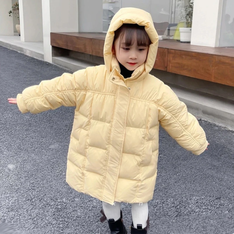 Parka Snowsuit 3-9 anni Bambini Inverno Caldo Piumino Per Le Ragazze Cappotto Moda Lungo Con Cappuccio Capispalla Per Bambini Vestiti Della Ragazza