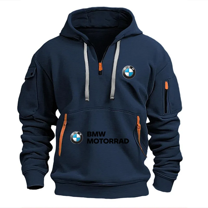 AliExpress BMW brand logo motorcycle race team clothing; men's casual zipper hoodie; spring and autumn cycling hoodie; 2025 new mens;