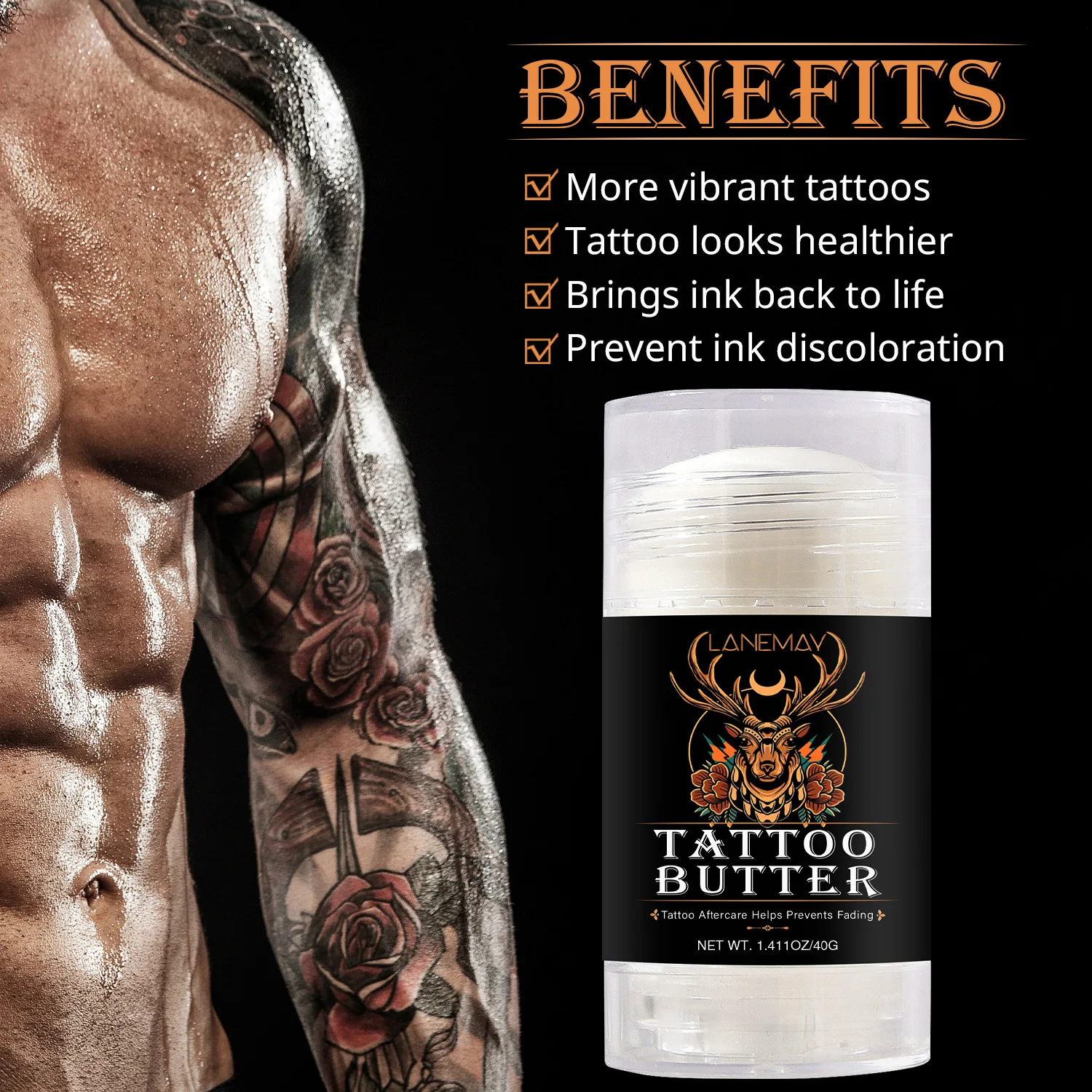 Tattoo Care Cream Nourishing Tattoo Balm Stick for Long-Lasting Color Preservation Soothing Skincare Paste for Tattooed Skin