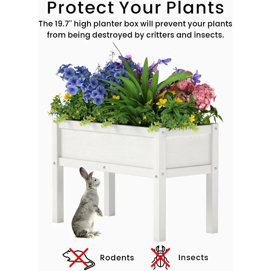 سرير حديقة صغير مرتفع HDPE صندوق زراعة مرتفع مع أرجل في الهواء الطلق زارع مناسب لجميع الأحوال الجوية أسرة مرتفعة للبذور عشب زهرة الخضار