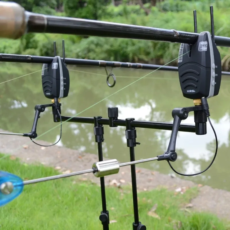 HIRISI – alarme de morsure de pêche à la carpe, étanche, professionnelle, 1 pièce, avec barre d'accroc et bande LED roulante, indicateur de morsure de poisson, alarme à Induction