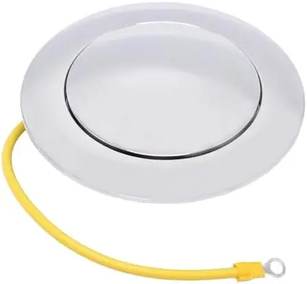 

Billet Aluminum Steering Wheel Horn Button - Polished Silver, Big Plain Design