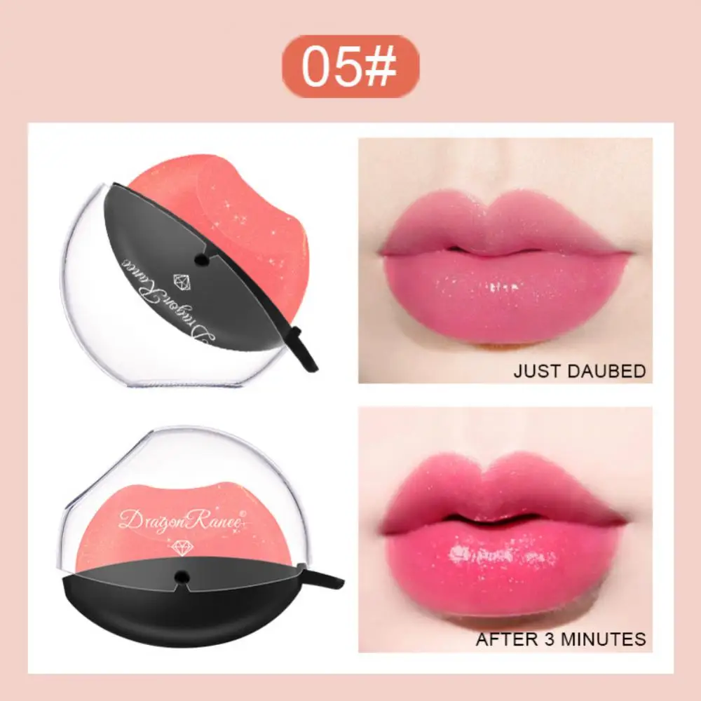 Lip-shaped Lipstick Makeup Temperature Color Changing Lazy Lipstick Velvet Matte Moisturizing Lip Gloss Waterproof Non-stick Cup