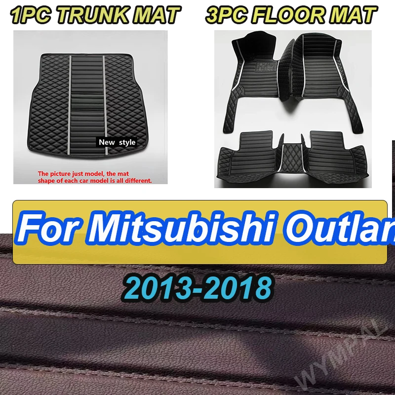 

LUXURY Carpets Car Floor Mats For Mitsubishi Outlander 2018 2017 2016 2015 2014 2013 (5 Seats) Auto Interior Covers Automotive