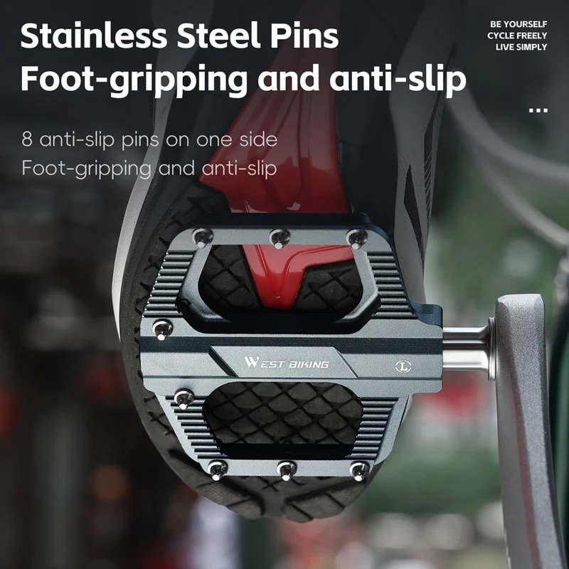 

WEST BIKING Bicycle Pedals 3 Bearing Aluminum Alloy MTB Road Bike Pedals Anti-slip Ultralight Sealed Bearing Cycling Bike Pedals