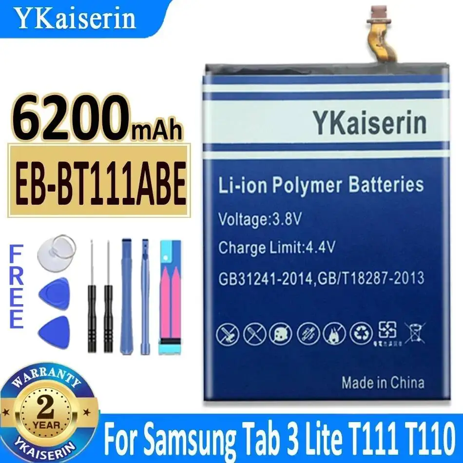 

Для Samsung Galaxy Tab 3 Lite 7,0 SM T111 T110 T115 EB-BT111ABE Аккумулятор для планшета большой емкости 6200 мАч