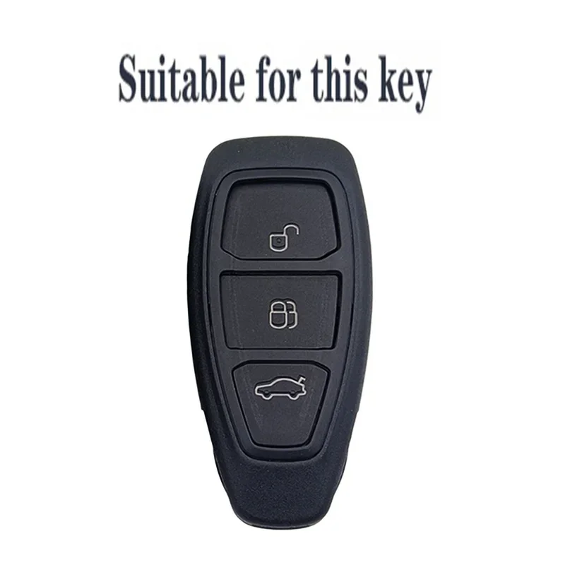 Silicone Car Remote Car Key Case Keychain Accessories for Ford ST Line Fiesta Focus Mondeo Ecosport Kuga Edge Escape Metallic
