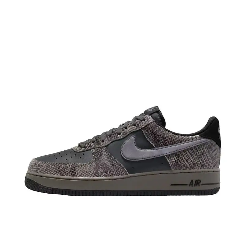 Nike Air Force 1 Men Women Board Shoes Are Comfortable, Versatile, Slip Resistant, Wear-resistant, Shock-absorbing in Black Gray