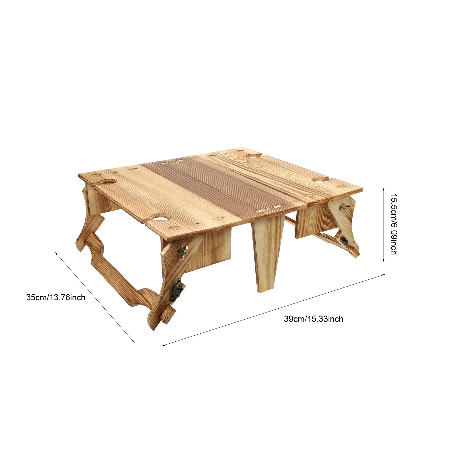 Folding Picnic Table 2 in 1 Small Picnic Table Picnic Wooden Storage Basket Convertible Basket Glasses Holder Table for Home