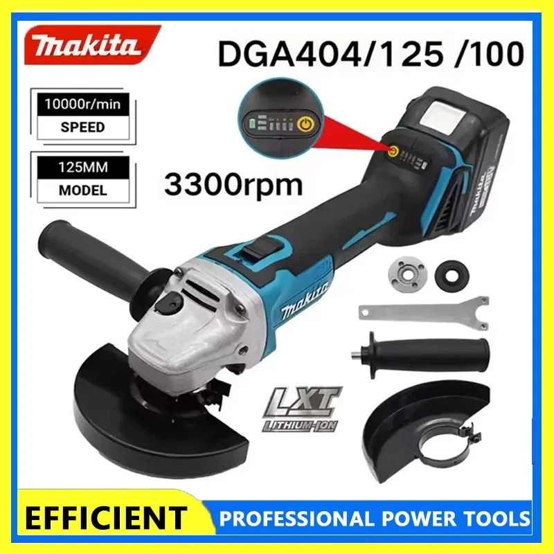 Makita 18V DGA404 125/100mm meuleuse d'angle électrique au Lithium sans brosse Machine de découpe Rechargeable Machine de polissage haute puissance