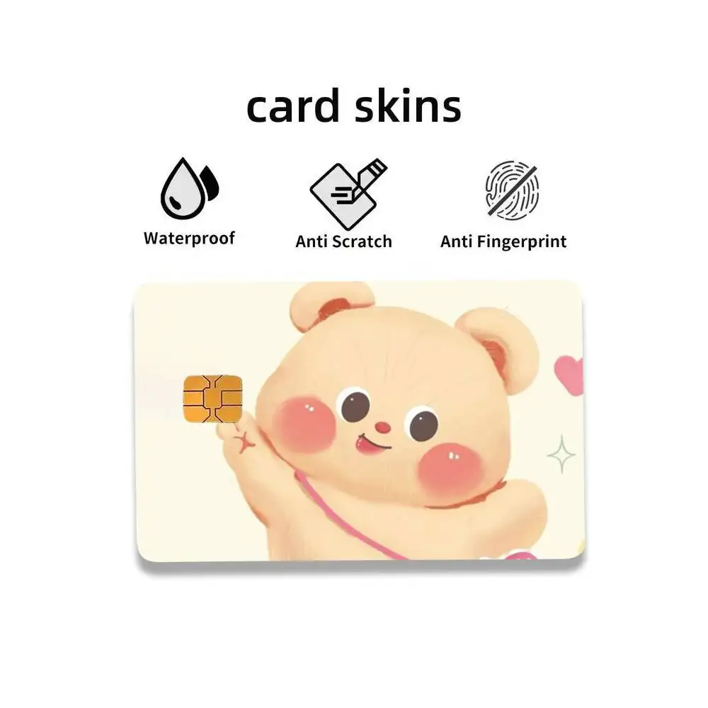 Luxury Butter Bread Bear HD Waterproof Card Skins Protective Stickers for Credit Bank Game