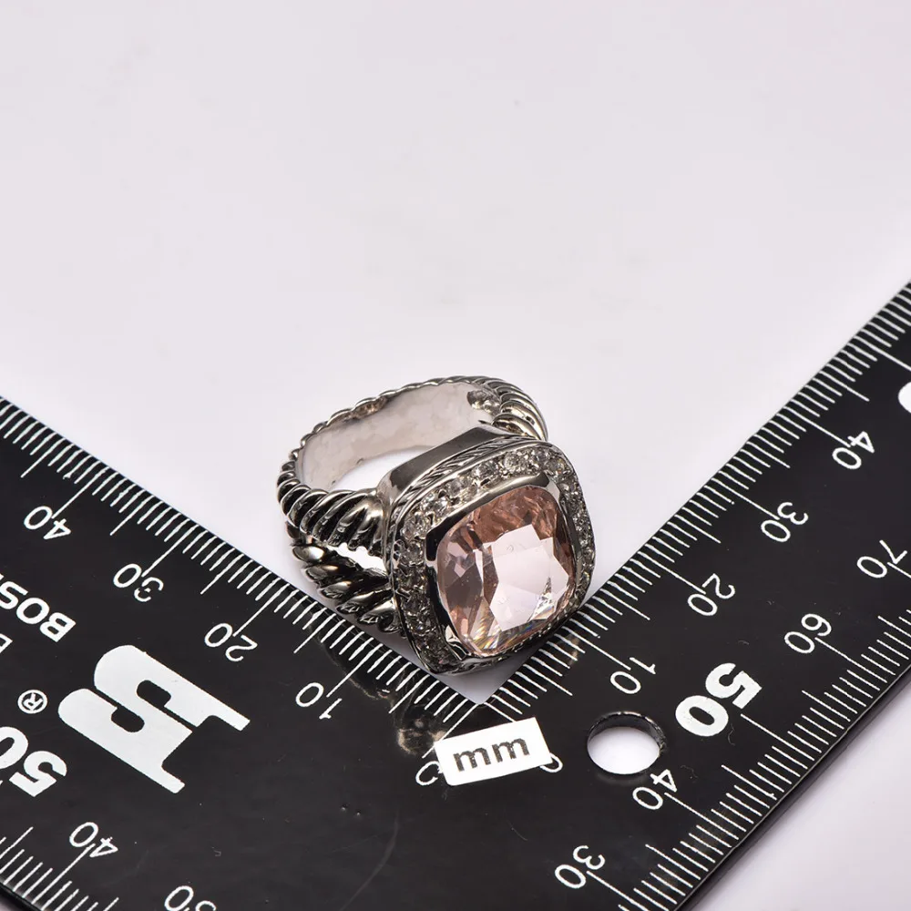 Hot Sale Morganite 925 Sterling Silver High Quantity Ring For Men and Women Fashion Jewelry Party Gift Size 6 7 8 9 10 F1461