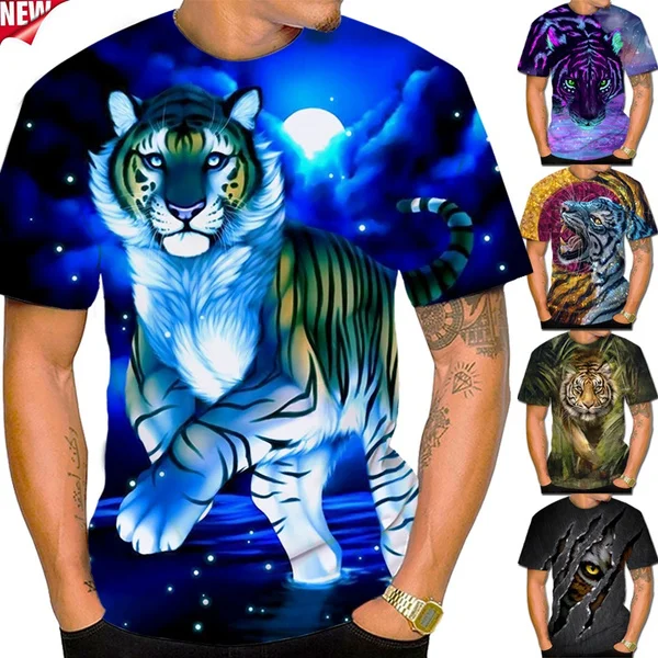 New Fashion Men's and Women's 3d Printing Summer T Shirt Animal Tops Tees