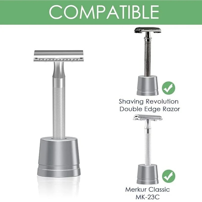 

1 Pc Safety Razor Stand, Men's Aluminum Alloy Shaving Razor Base Holder, Manual Razor Holder for Bathroom Countertops