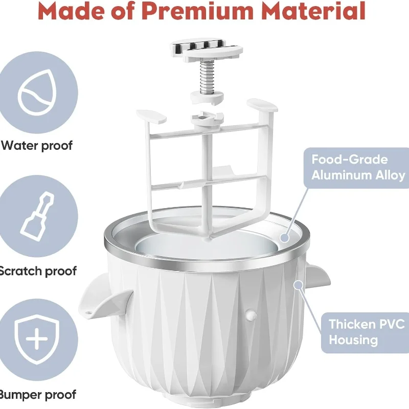 Ice Cream Attachment for Kitchenaid - 2 Quart Frozen Ice Cream & Sorbet Gelato Maker for Kitchenaid Ice Cream Maker Attachment