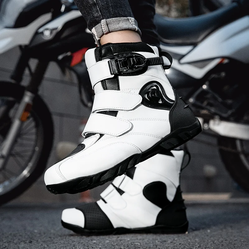 

Motorcycle protective boots four seasons new unisex high top ashionable breathable riding boots anti slip off-road cycling boots