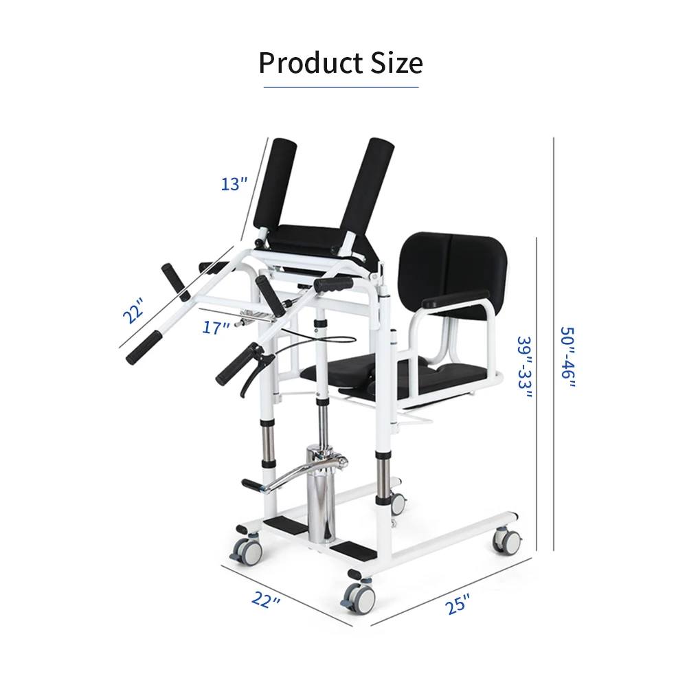Multifunctional Hydraulic Lifting Patient Lift Chair 150kg Load Bearing Elderly Paralysis Care Nursing Device