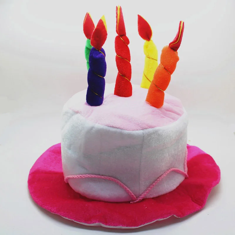 Colorful Birthday Cake Hats Adult Novelty Blue/Pink Happy Birthday Hat for Unisex Adult Party Novelty Decorations