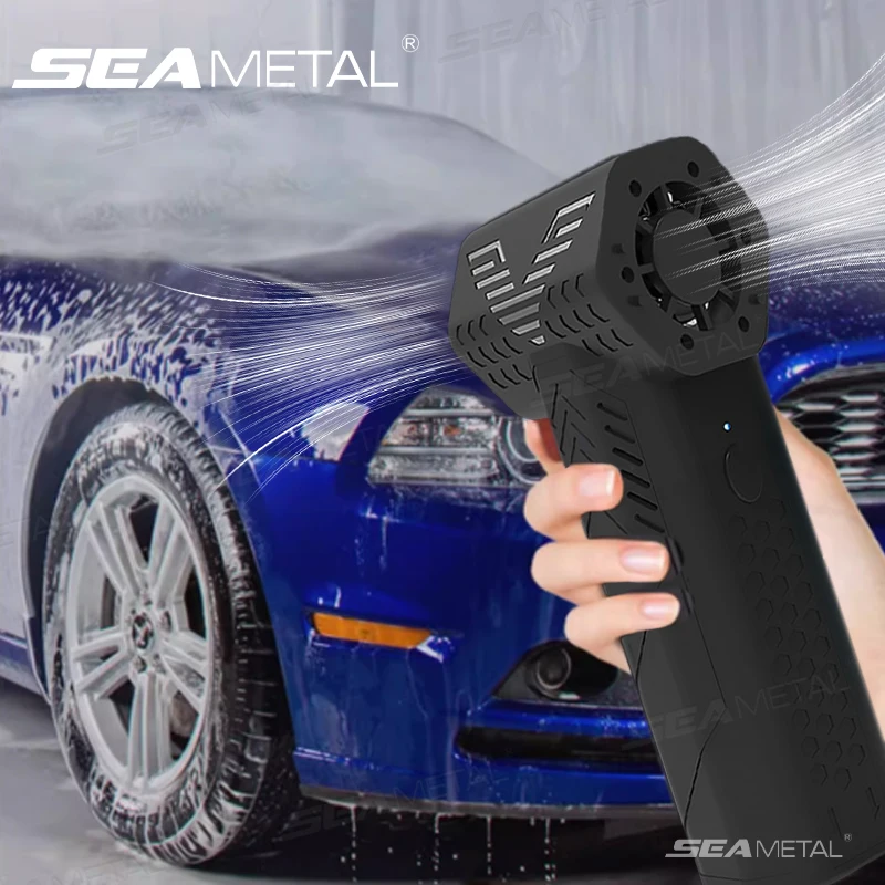 

SEAMETAL 130000RPM Car Electric Air Duster Mini Turbo Violent Fan with 3 Speeds Rechargeable Super Jet Dry Blower Car Accessorie