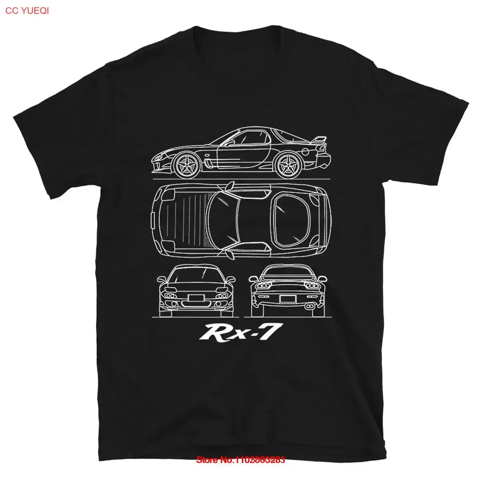 

RX 7 Savanna R2 JDM Sports Car Мужская футболка Blueprint Автомобильный хлопковый винтажный стираный дышащий топ для повседневной носки Мягкий