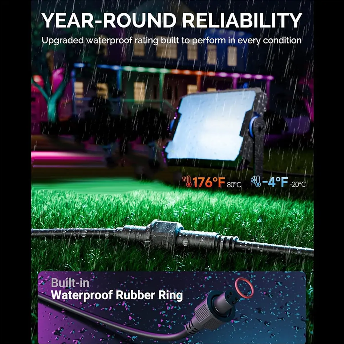 HAPPY DIAN!10FT Extension Cable for Outdoor Flood Lights and Spot Lights,Waterproof 4Pin Extension Cord for H7057 H7058