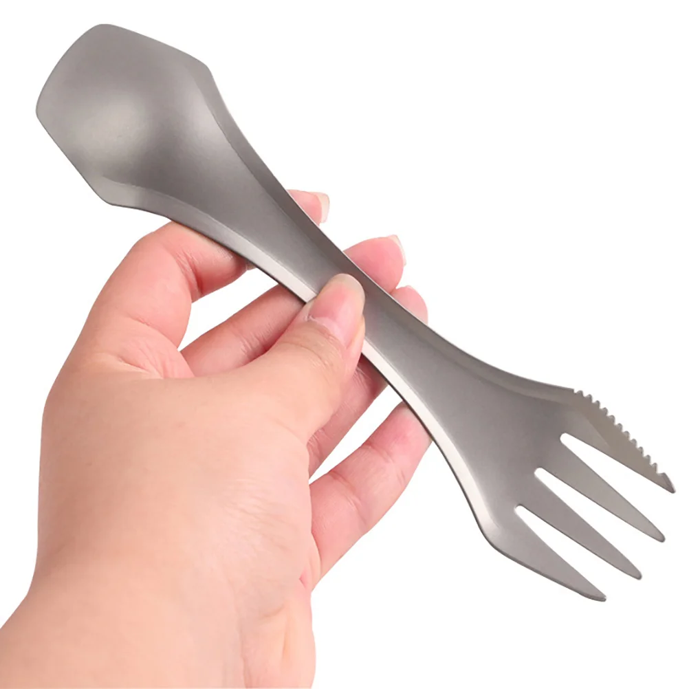 

BBQ Tableware Outdoor Utensil Fork Spoon Camping Spork Titanium Travel
