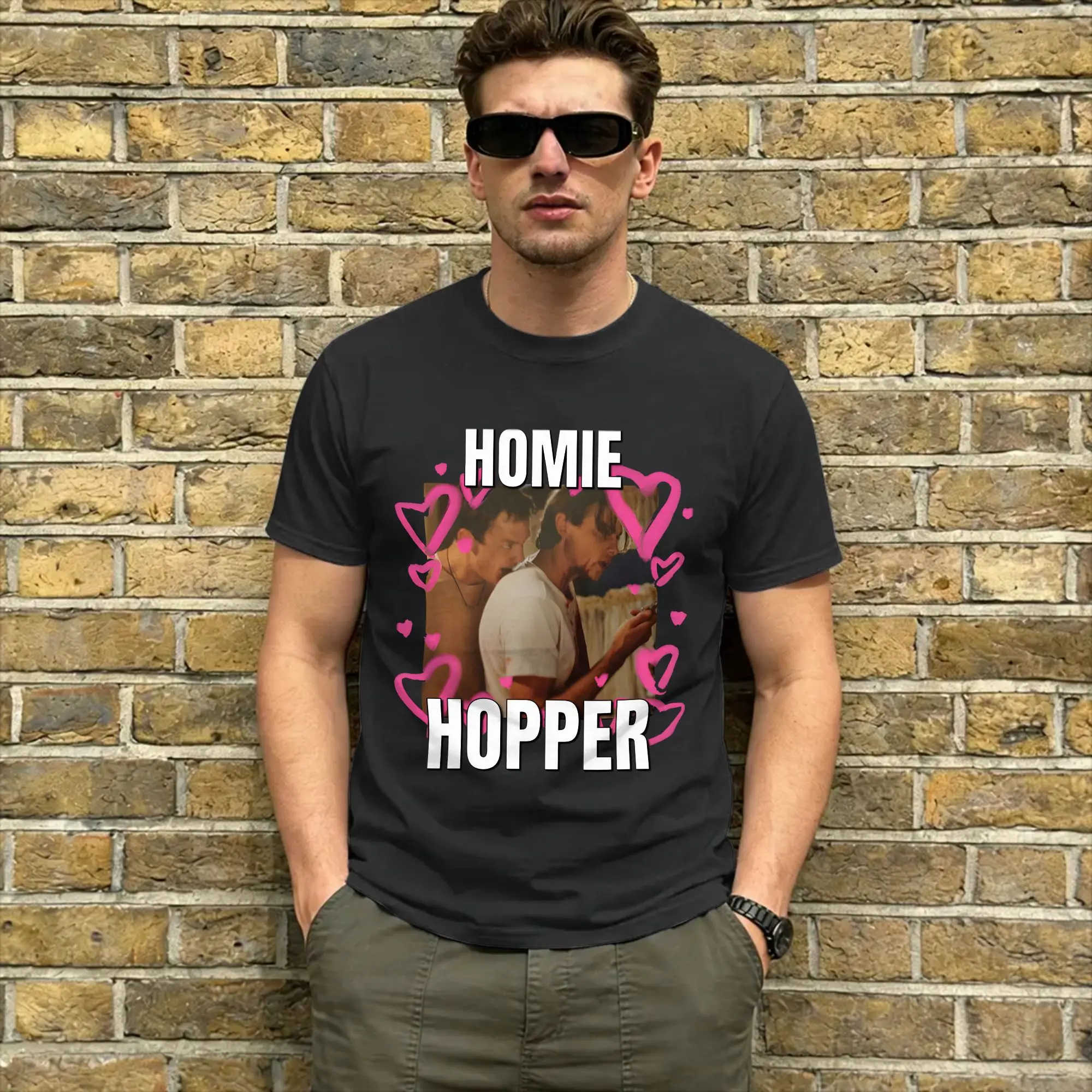 Homie Hopper Men's T Shirt ScreamMovie Vintage Tee Shirt Short Sleeve Round Neck T-Shirt Cotton Plus Size Tops