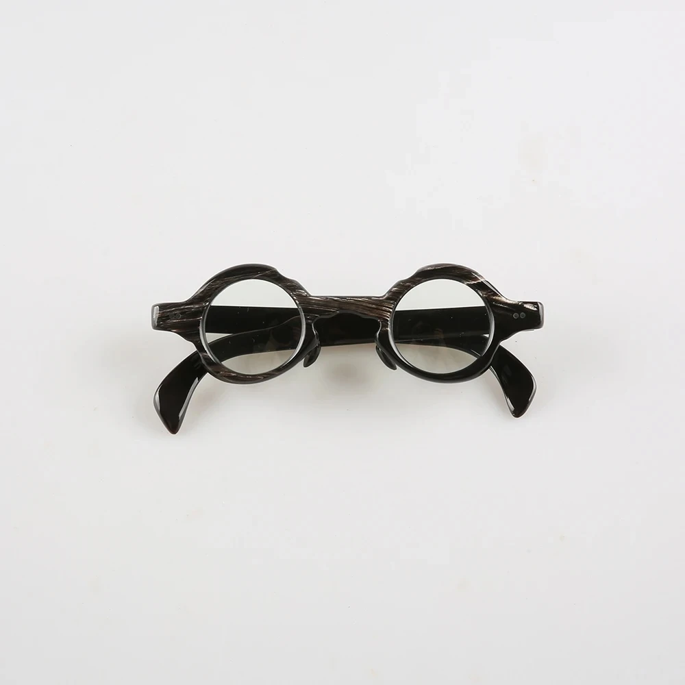 Eyeglass Frames Unique Round Vintage Optical Eyeglasses Stripes Retro Handmade Buffalo Horn Stripes Prescription Glasses Frames