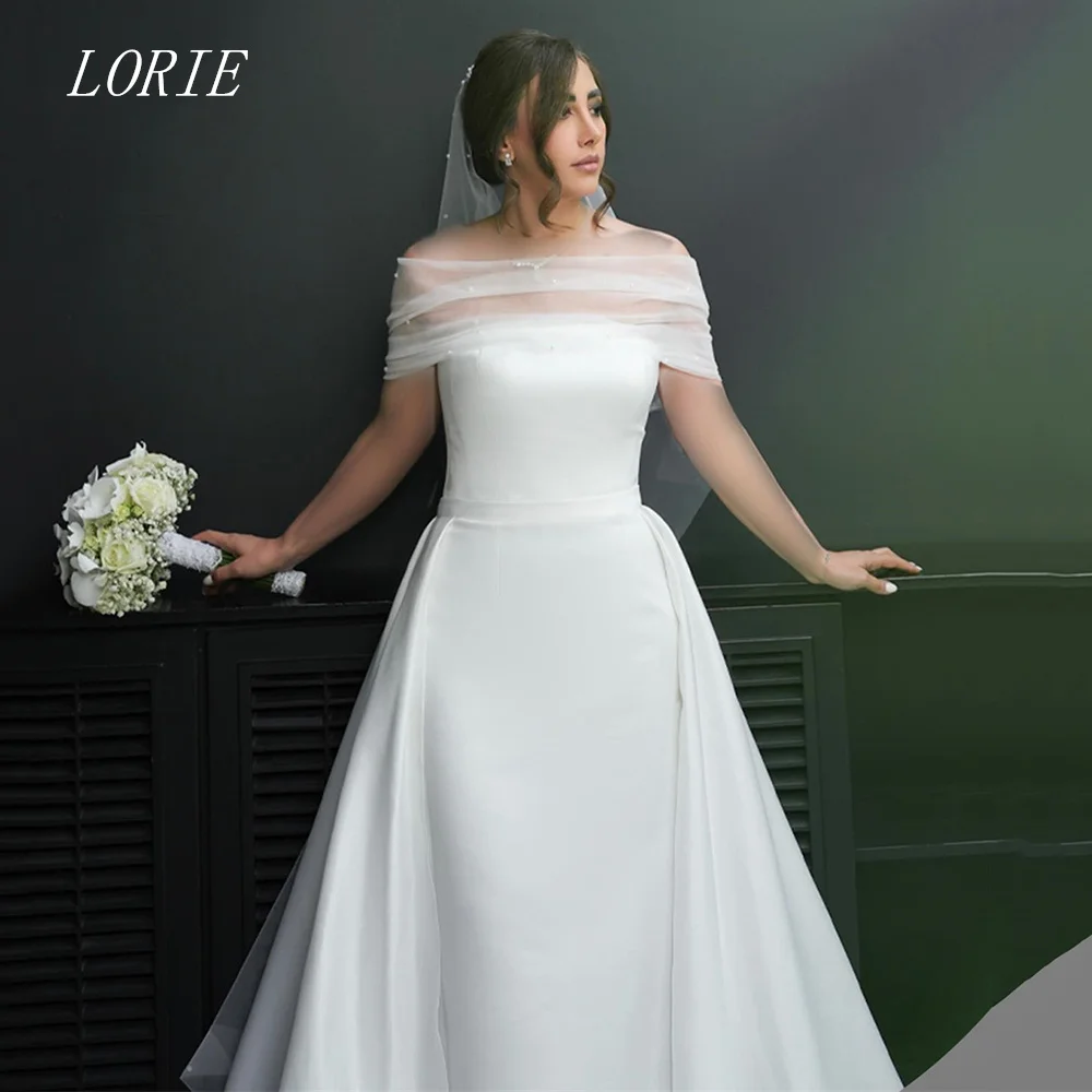 

LORIE Luxury A Line Wedding Dress Noval Off The Shoulder Bridal Dresses Temperament Wedding Gown Customized 2026